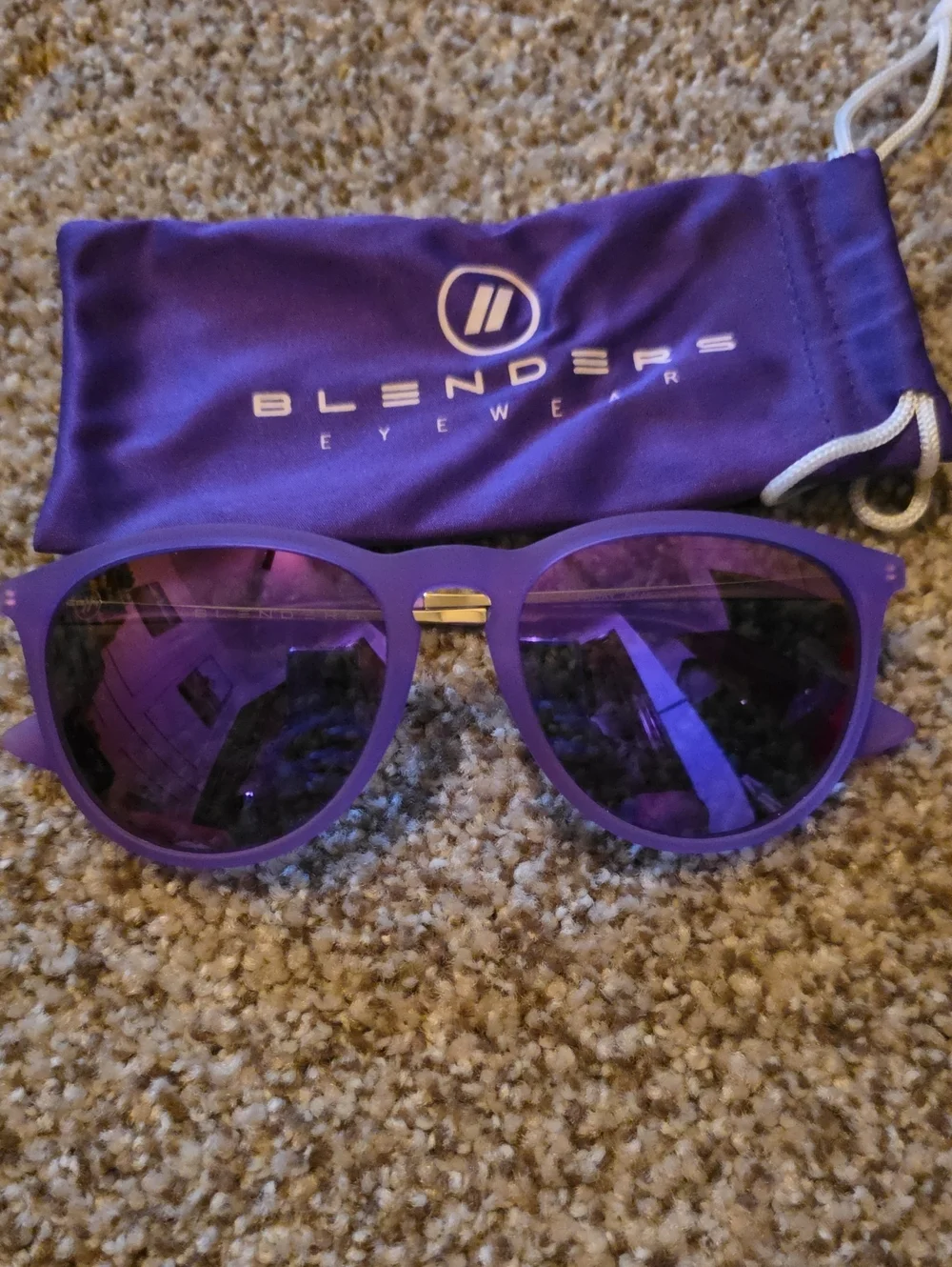 Blenders Eyewear Polarized Purple Friday Womens Purple Round Mirrored Sunglasses